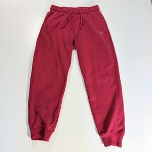 Jordan Essentials Mens M Fleece Joggers Burgundy Maroon Red Jumpman Sweatpants
